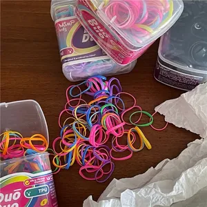 Kids Colorful TPU Disposable Hair Ties High Elastic Seamless Rubber Bands In Box For Girls Hair Styling Accessories