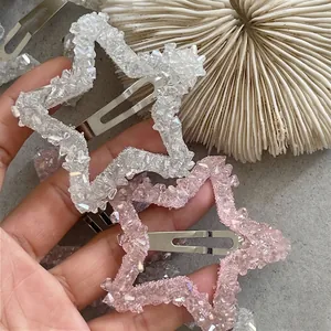 Fermaglio per Capelli Coreano a Forma di Stella con Strass Lussuoso Cristallo Artificiale Clip BB a Stella per Donna Accessori