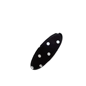 Pince à cheveux BB ovale en tissu à pois noir et blanc style rétro et mignon