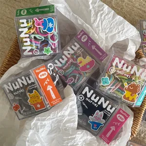Pastel color kids hair ties set in cartoon boxes with ultra-strong elasticity features