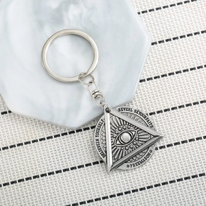 Vintage Zinc Alloy Eye Of Providence Keychain Freemason All Seeing Eye Pendant Retro Punk Gothic Car Bag Decoration Accessories Gift