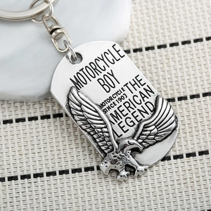 Vintage motorcycle boy eagle keychain featuring the American legend design on metal pendant