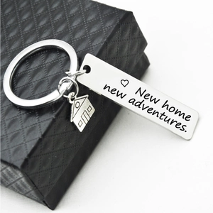 Stainless Steel New Home New Adventures Keychain House Charm Key Ring Puzzle Heart Our First Home Housewarming Gift Jewelry