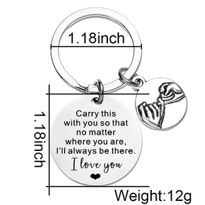 Pinky swear couple keychain with engraved stainless steel disc for anniversary gift