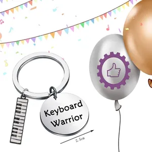 Portachiavi piano keyboard warrior in acciaio inossidabile regalo per musicisti