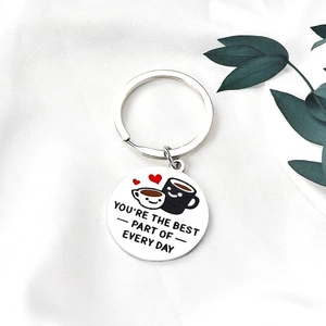 Edelstahl Paar Schlüsselanhänger You Are The Best Part Of Every Day Herz Kaffeetasse Anhänger Schlüsselring Romantisch Geschenk
