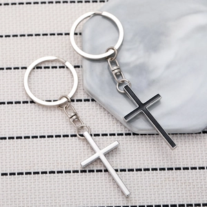 Modern Minimalist Zinc Alloy Cross Pendant Keychain Simple Creative Metal Key Ring Gift For Cars Backpacks Women Men