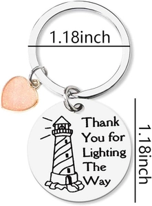 Detail eines 1,18-Zoll-Leuchtturm-Schlüsselanhängers aus Edelstahl mit Herzanhänger