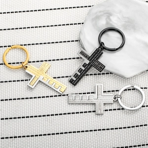 Three vintage cross pendants with The Lord's Prayer laser engraving for car keychains