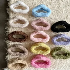 Plush hair claw clip set in various creamy colors for women stylish hair styling accessory