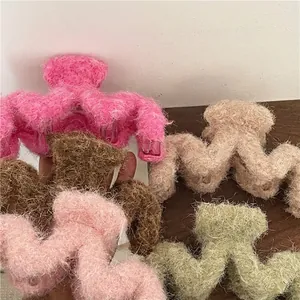 Pinces à cheveux en peluche colorées pour coiffure et accessoires cheveux épais