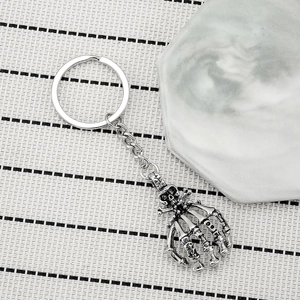 Gothic Skull Hand Skeleton Keychain Retro Zinc Alloy Punk Keyring Halloween Gift For Men Car Bag Accessories Pendant