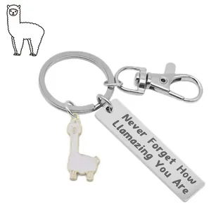 Stainless Steel Alpaca Keychain Never Forget How Llamazing You Are Inspirational Gift For Friend Birthday Graduation Keyring