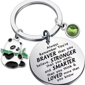 Portachiavi Panda in Acciaio Inossidabile Con Ciondolo Animale in Smalto Zirconia Verde Per Donna Amici Gioielli Regalo