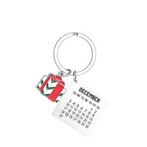 Détail du porte-clés boîte cadeau et calendrier de décembre avec marquage du 25