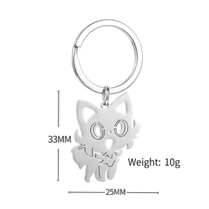 Porte-clés Pokemon Poussacha en métal pendentif pour sacs avec détails de dimensions
