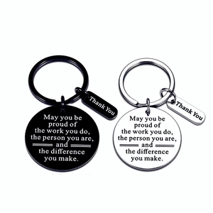 Inspirational Stainless Steel Keychain Engraved Quote Personalized Gift For Coach Coworker Friend Thank You Keyring