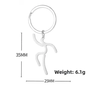 Polished silver metal keychain with 35x25mm dimensions and 6.1g weight detail