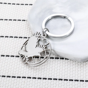 Haikyuu Karasuno High School stainless steel keychain with flying bird hollow silhouette