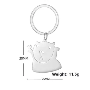 Detailed view of silver capybara keychain with size dimensions 30mm height and weight 11.5g
