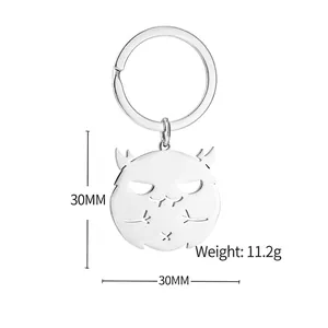 Kleiner Teufel Schlüsselanhänger aus Edelstahl, Silber, Gewicht 11,2g und 30mm Größe