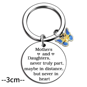 Butterfly stainless steel keyring with mother daughter quote charm gift for Mother's Day