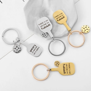 Stainless Steel Pickleball Paddle Keychain Sporty Engraved Pendant Car Key Ring For Sports Fans Lovers Jewelry Gift