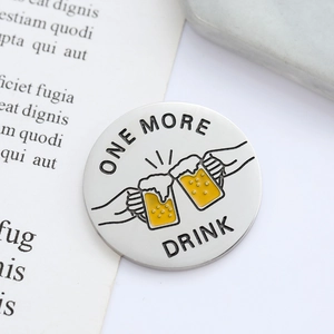 Funny Decision Coin Zinc Alloy Enamel Keychain One More Drink Party Over Social Medal For Bar Gathering Party Accessories