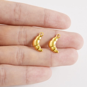 Miniatur Gold 304 Edelstahl Croissant Anhänger für DIY Schmuckherstellung