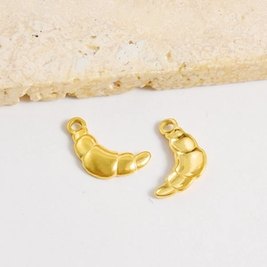 Minimalistische 304 Edelstahl Gold Croissant Anhänger für DIY Schmuckherstellung