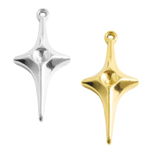 Pendentif Étoile à Quatre Branches en Acier Inoxydable 304 Plaqué Or 18K Minimaliste Géométrique Étoile Charme Pour Création de Bijoux