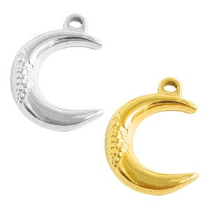 Ciondolo a Luna Crescente in Acciaio Inossidabile 304 per Creazione Gioielli DIY Placcato Oro Sottovuoto Charm Luna per Collana Donna