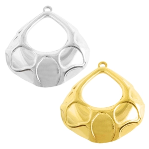 Pendentif Goutte d'Eau Martelée en Acier Inoxydable 304 Ajouré Irrégulier Accessoires de Bijoux DIY pour Collier Bracelet Or Argent