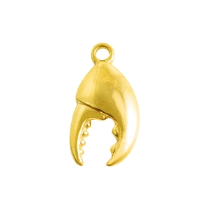 Colgante de pinza de cangrejo en acero inoxidable con baño de oro de 18 quilates