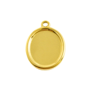 Gepolijste gouden 304 roestvrijstalen ovale hanger basis voor DIY sieraden maken