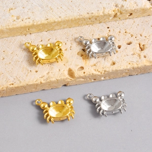 Supports de pendentif crabe en acier inoxydable 304 or et argent pour création bijoux
