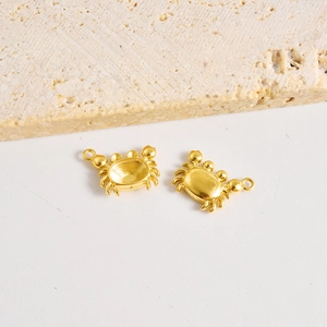 Pendentifs en forme de crabe en acier inoxydable 304 plaqué or 18 carats pour bijoux