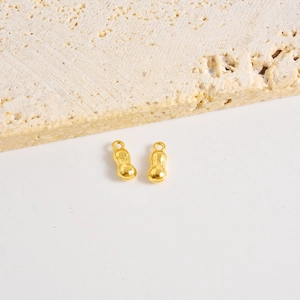 Pendentifs cacahuète réalistes en acier inoxydable 304 doré pour création bijoux DIY