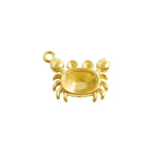 Pendentif crabe en acier inoxydable 304 doré et base de bijoux plaqué or 18 carats