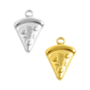 304 Stainless Steel Pizza Slice Charm Pendant Vacuum Plated Food Shape DIY Jewelry Accessory For Necklace Bracelet Crafting Women Men