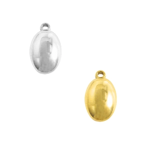 Polierte ovale Anhänger aus 304 Edelstahl in Gold und Silber für die Schmuckherstellung
