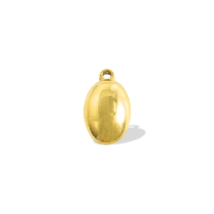 Detailansicht eines goldenen Edelstahl-Ovalanhängers für DIY-Schmuckherstellung