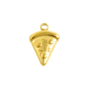 18K gold plated stainless steel pizza slice pendant charm for DIY jewelry making