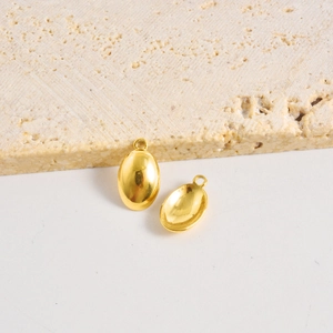 Minimalistische goldene ovale 304 Edelstahl-Anhänger für DIY-Halsketten und Armbänder