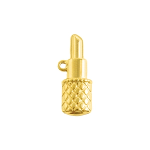 Pendentif rouge à lèvres doré avec motif matelassé pour colliers et bijoux DIY