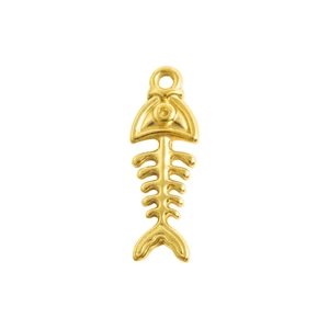 Pendentif arête de poisson doré poli pour colliers et boucles d'oreilles DIY Océan