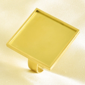 Detail view of 18k gold plated square ring base for DIY jewelry making with adjustable band