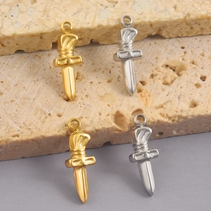 Pendentifs poignards en acier inoxydable doré et argenté pour bijoux faits main