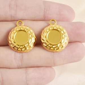 Onregelmatige ronde gouden roestvrijstalen hanger voor DIY sieraden maken