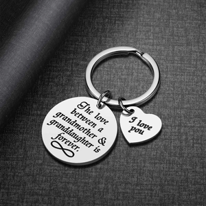 Stainless steel grandmother and granddaughter infinity key ring gift set